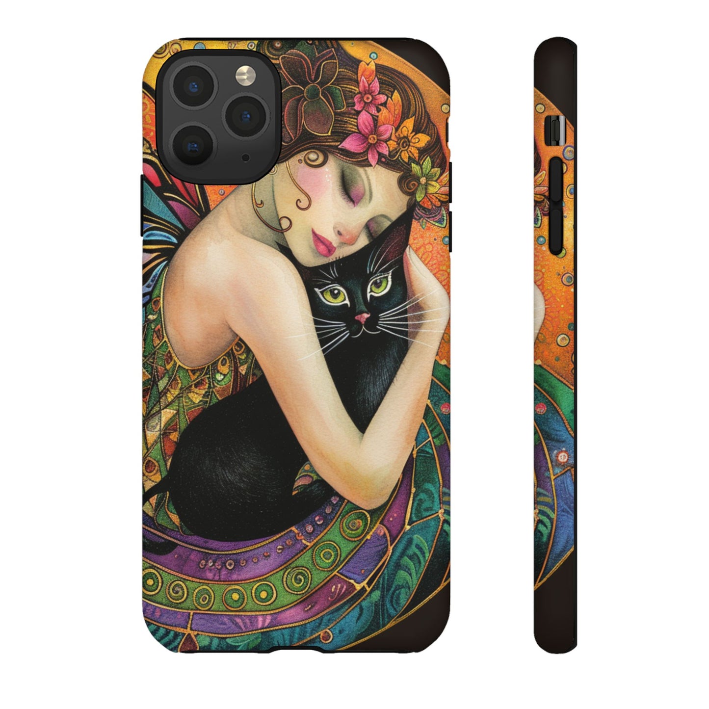 Colorful Art Phone Case with Cat and Fairy Design, Phone Cover Gift for Cat Lovers, Unique Floral Case, Magical Design, Vibrant Phone [...]