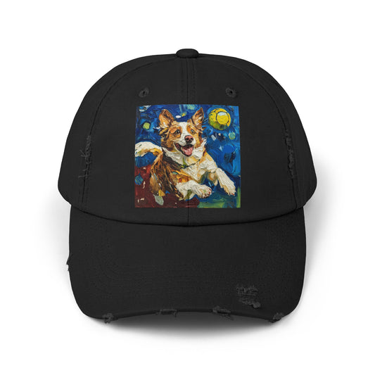 Pickleball Australian Shepherd  Lovers Unisex Distressed Cap, Pet Lover Gift, Casual Hat, Unique Dog Art Cap, Birthday Gift for Dog Owners