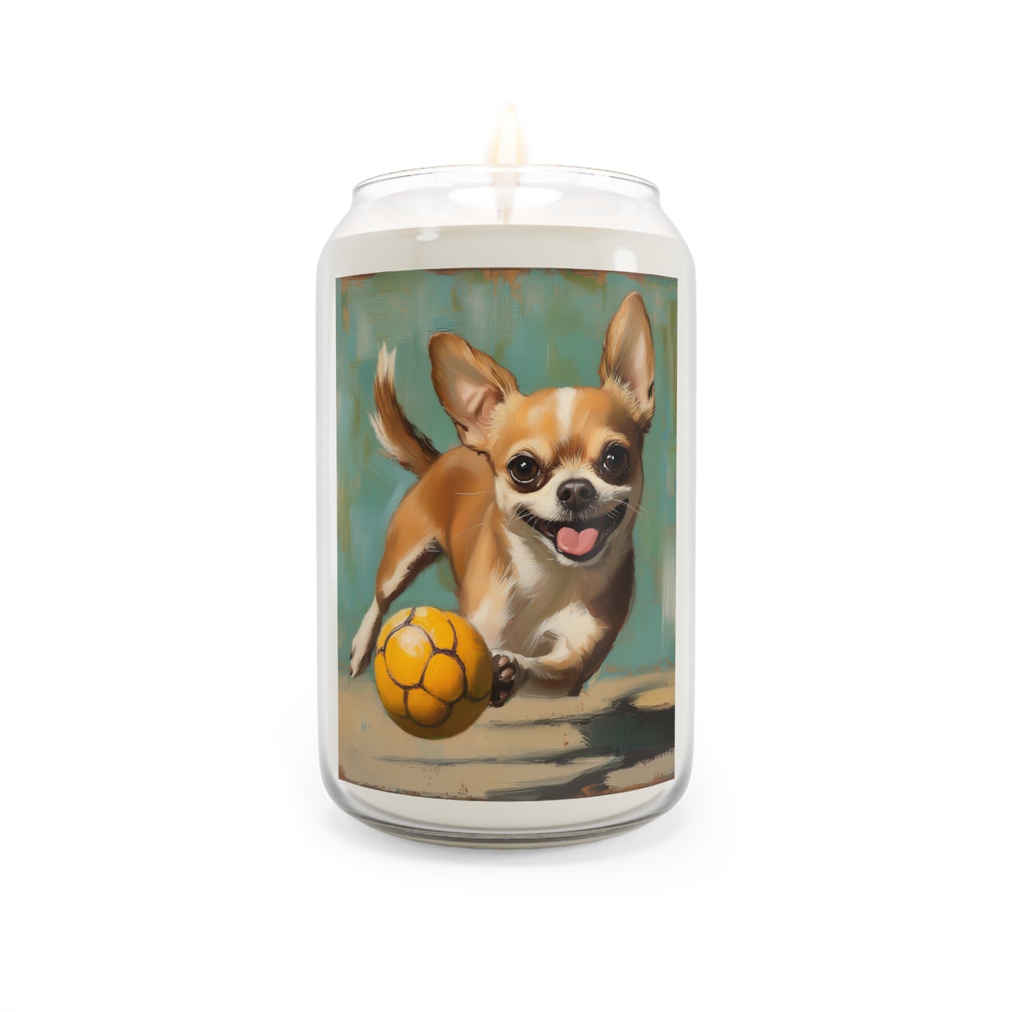 Playful Chihuahua with Pickleball  Candle | Scented Soy Candle 13.75oz