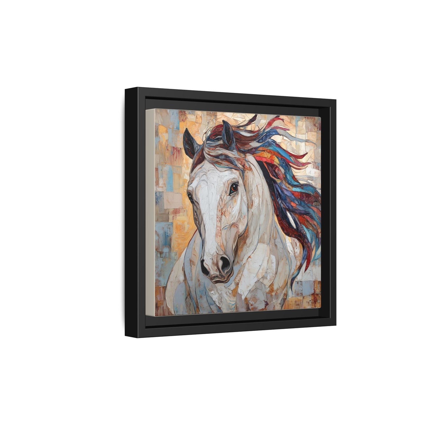 Colorful Mane Horse Matte Canvas Framed | Equine Wall Art