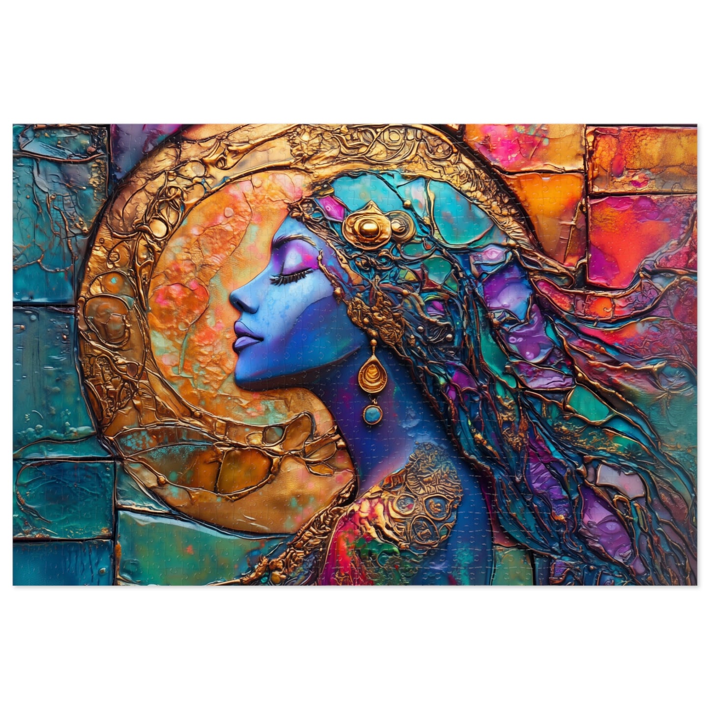 Bohemian Moon Goddess Jigsaw Puzzle