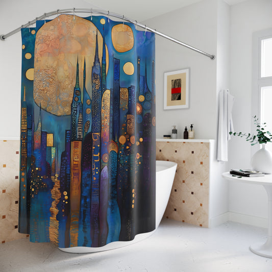 Cityscape Shower Curtain, Dreamy Bathroom Décor, Modern Art, Unique Gift, Home Essentials, Bathroom Upgrade