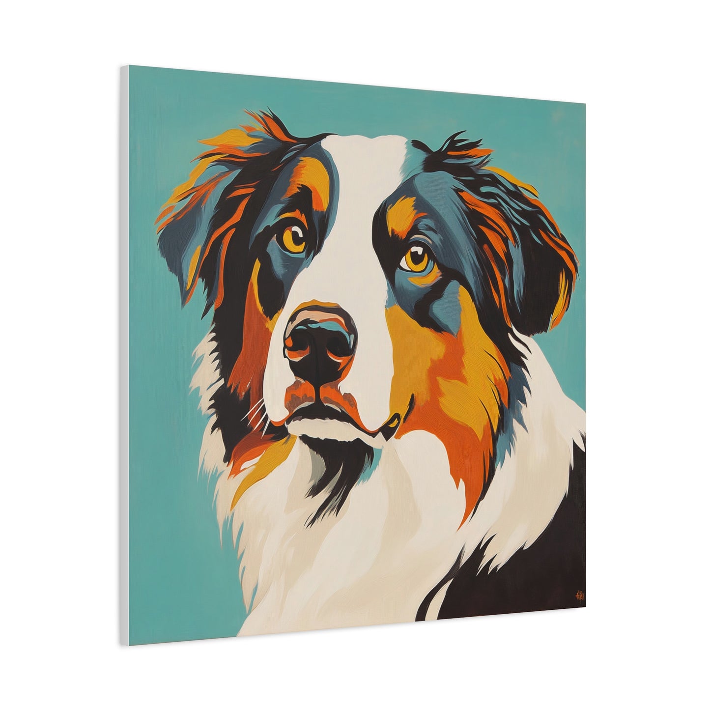 Mid Century Modern Aussie Canvas Wall Art, Home Decor, Pet Lover Gift, Dog Art, Animal Lover Decor