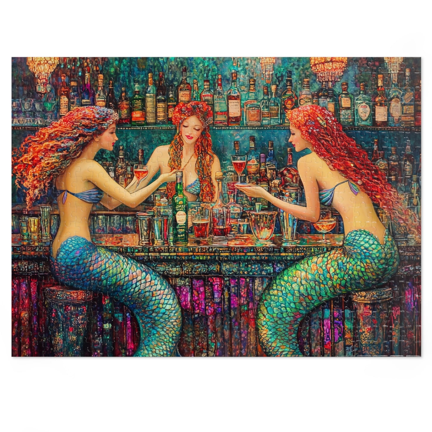 Mermaid Bar Gift Store Jigsaw Puzzle | 500-Piece Puzzle with Tin