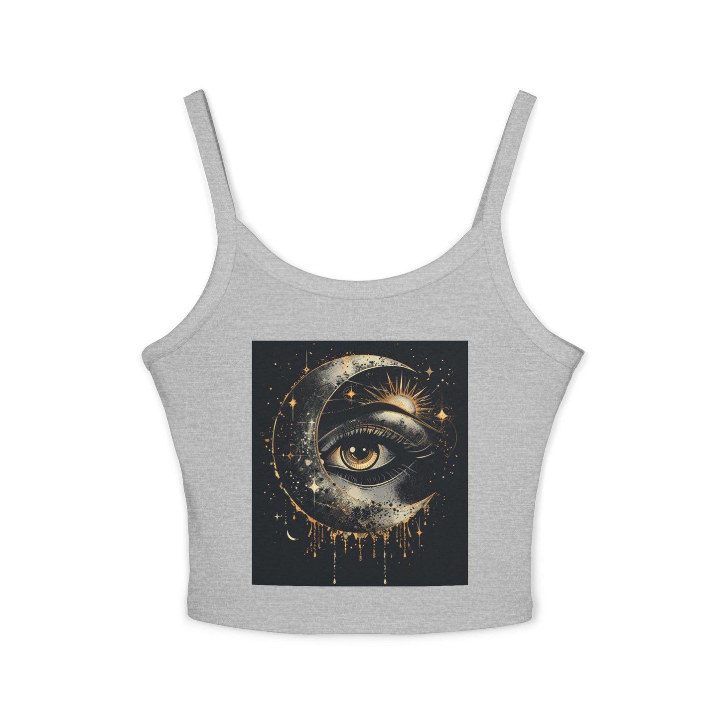 Celestial Eye Spaghetti Strap Tank Top, Astrology Tank, Boho Summer Fashion, Festival Wear, Cute Layering Top, Gift for Her