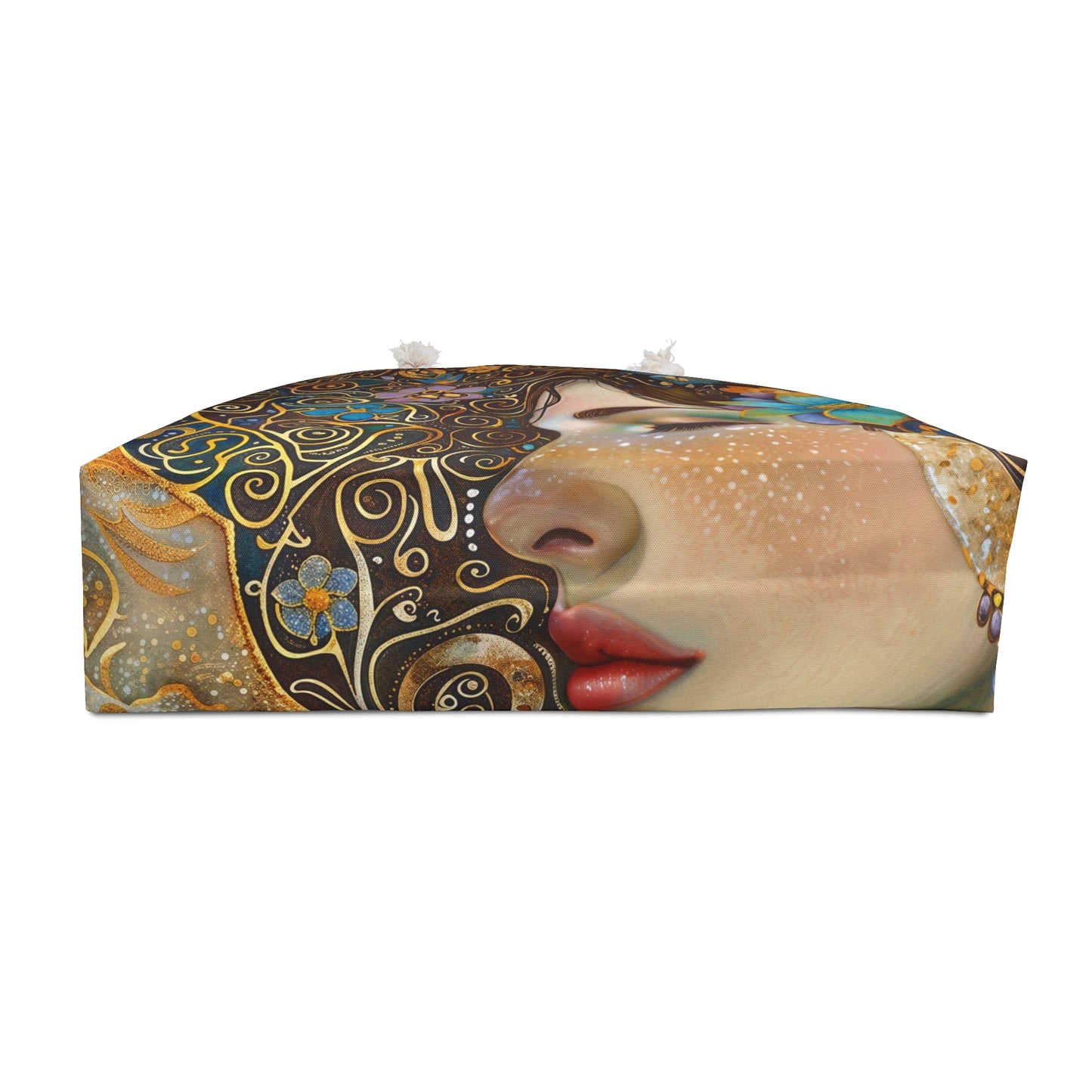 Floral Art Nouveau Goddess Bag Boho Weekender Travel Tote Decorative Floral Portrait