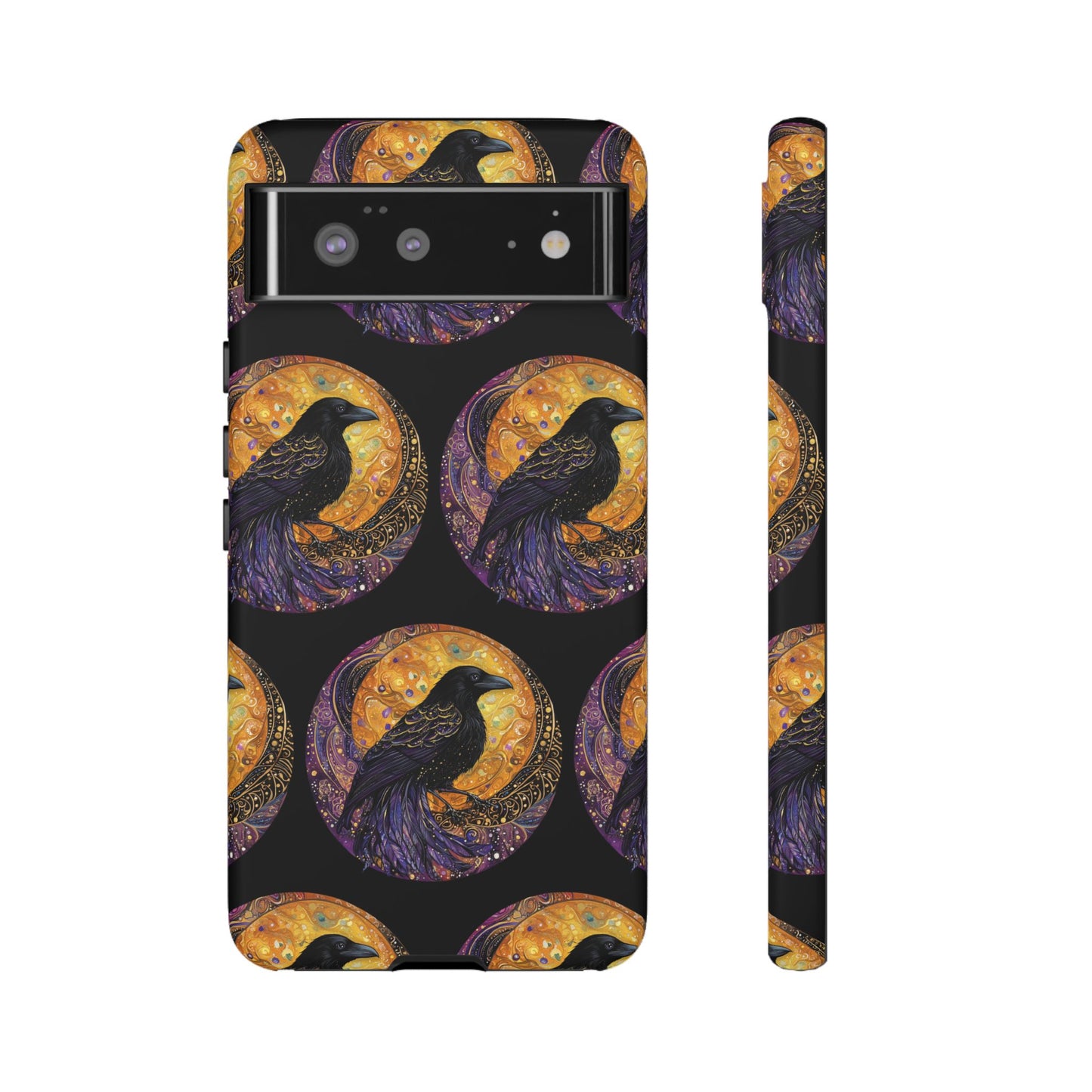Raven Celestial Phone Case, Astrological Gift, Bird Lover Accessory, Tough Phone Cover, Gothic Aesthetic, Halloween Tech Decor