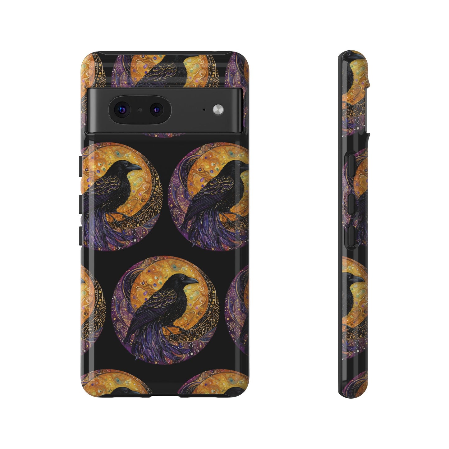 Raven Celestial Phone Case, Astrological Gift, Bird Lover Accessory, Tough Phone Cover, Gothic Aesthetic, Halloween Tech Decor