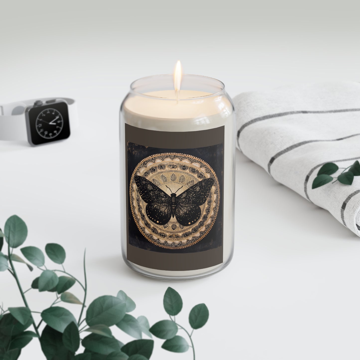 Vintage Mandala Black Moth Candle Soy Candle | 13.75oz