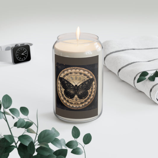 Vintage Mandala Black Moth Candle Soy Candle | 13.75oz