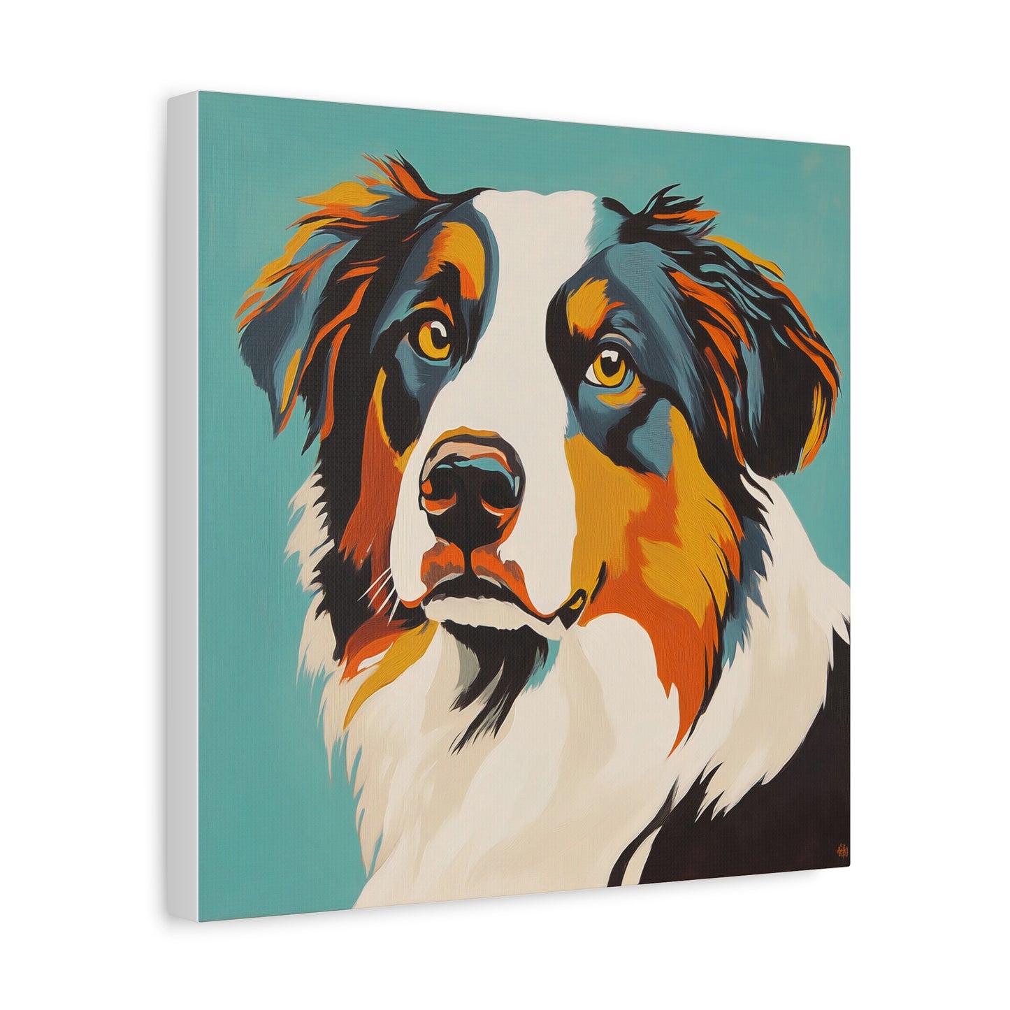 Mid Century Modern Aussie Canvas Wall Art, Home Decor, Pet Lover Gift, Dog Art, Animal Lover Decor