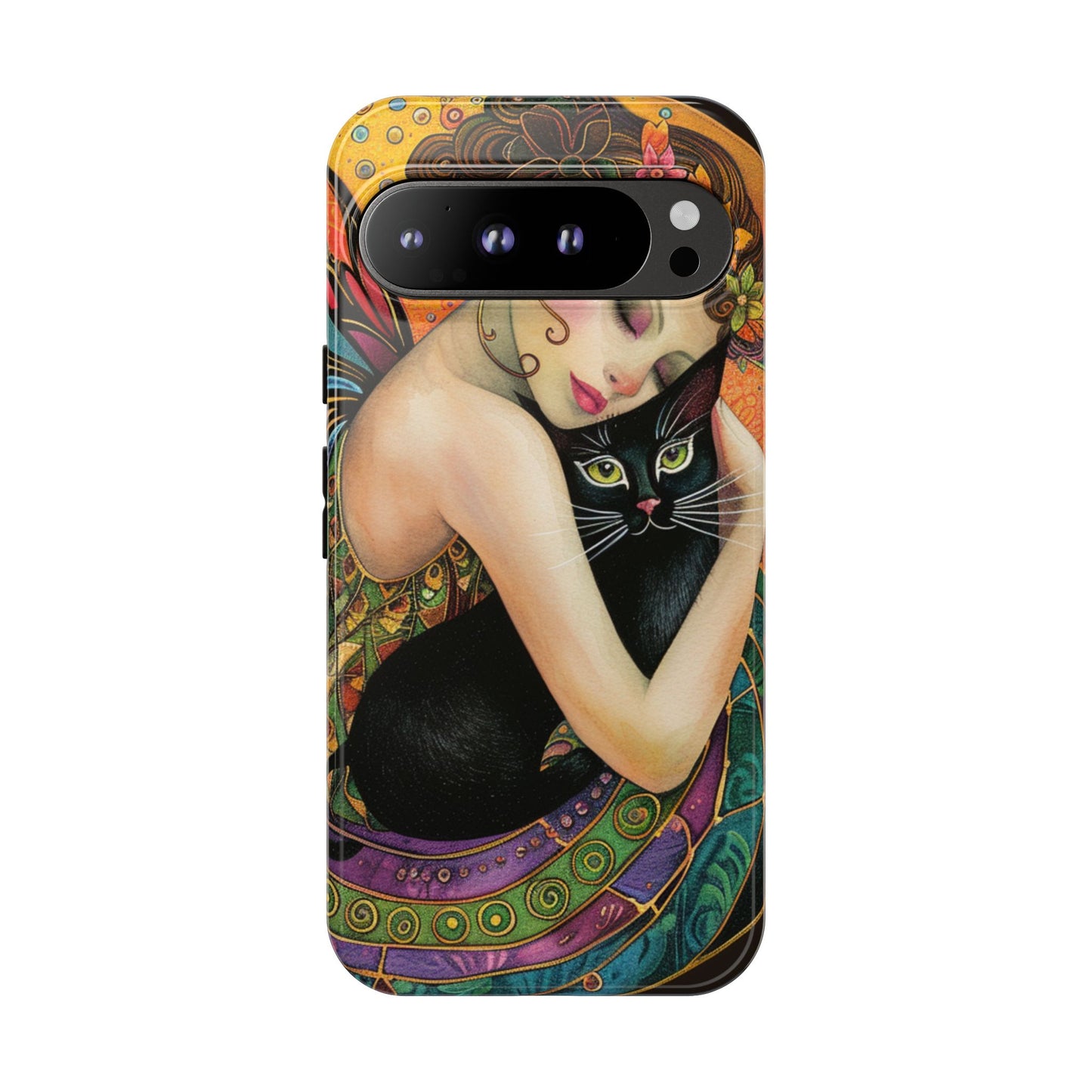 Colorful Art Phone Case with Cat and Fairy Design, Phone Cover Gift for Cat Lovers, Unique Floral Case, Magical Design, Vibrant Phone [...]