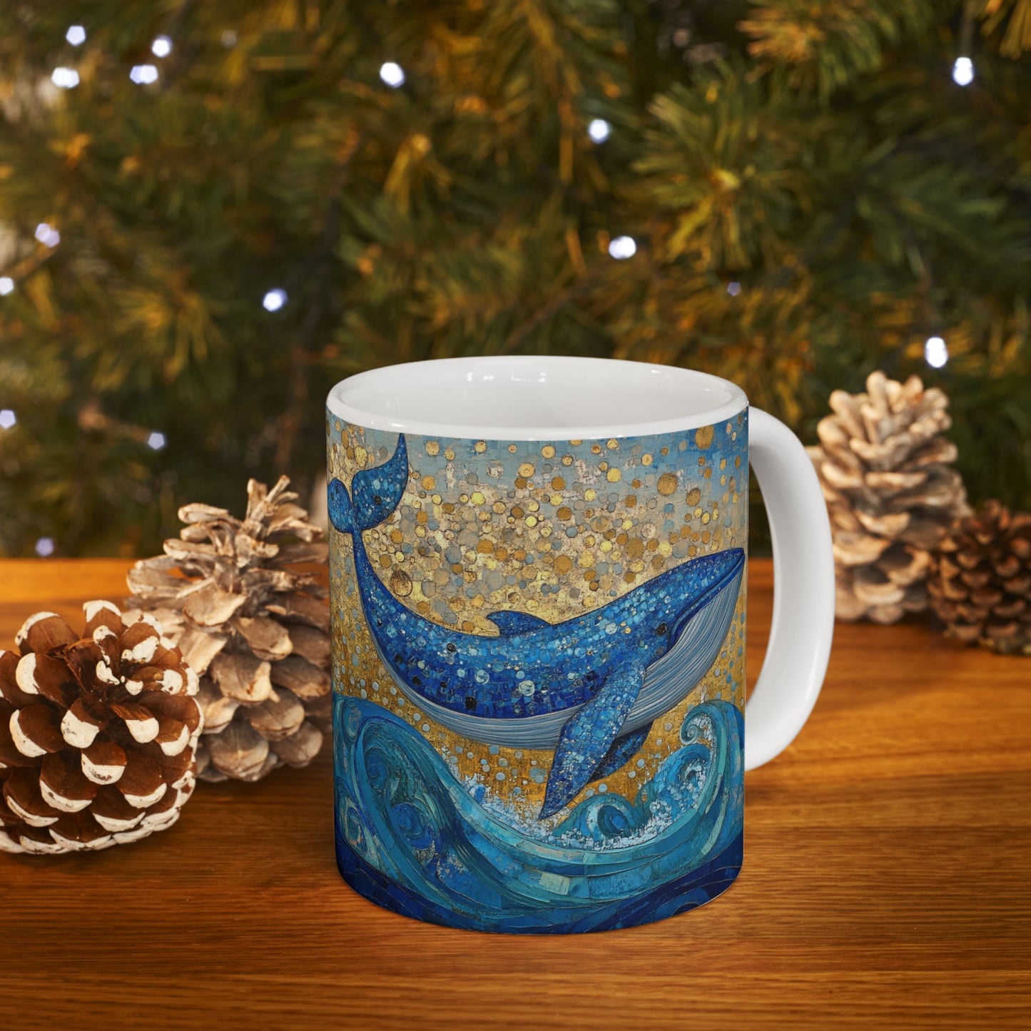Ceramic Whale Art Mug | Ocean Lover Gift | 11oz & 15oz | Unique Whale Design | Coffee Cup for Nature Enthusiasts, Whale Decor, Sea Life