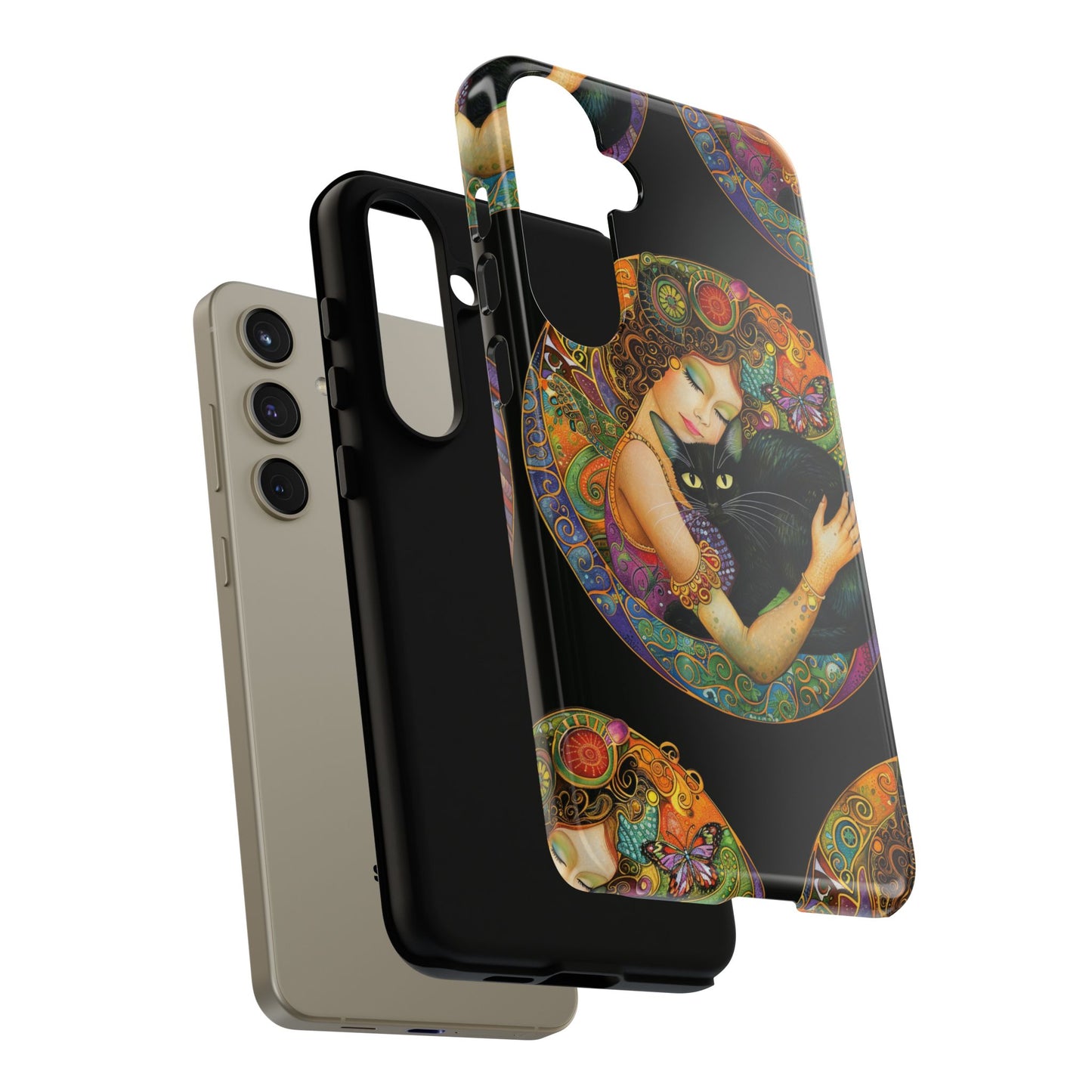 Tough Cases Phone Case, Colorful Protective Cover for Cat Lovers, Trendy Gift for Birthdays, Unique Art Phone Accessories