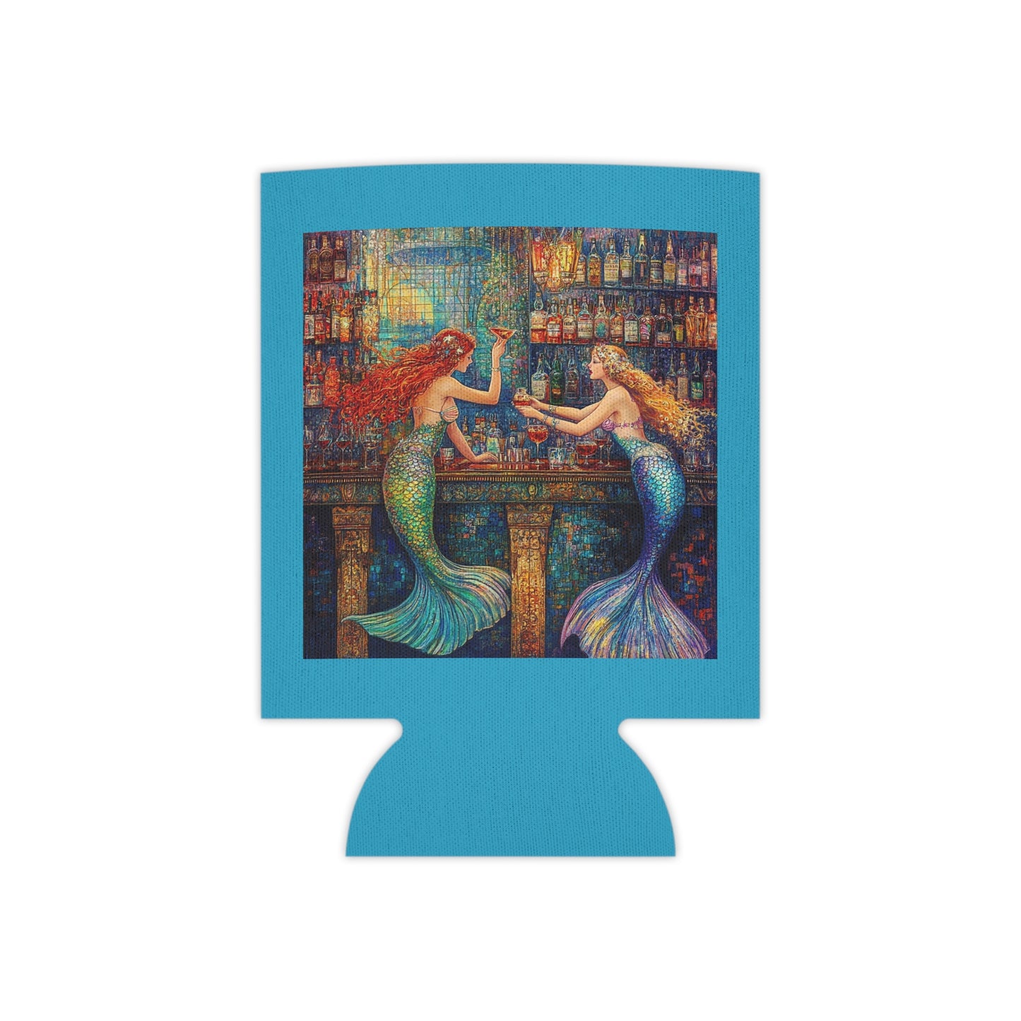 Mermaid "Barmaids" Can Cooler, Vibrant Drink Insulator, Summer Barbecue Essential, Fun Beach Party Accessory