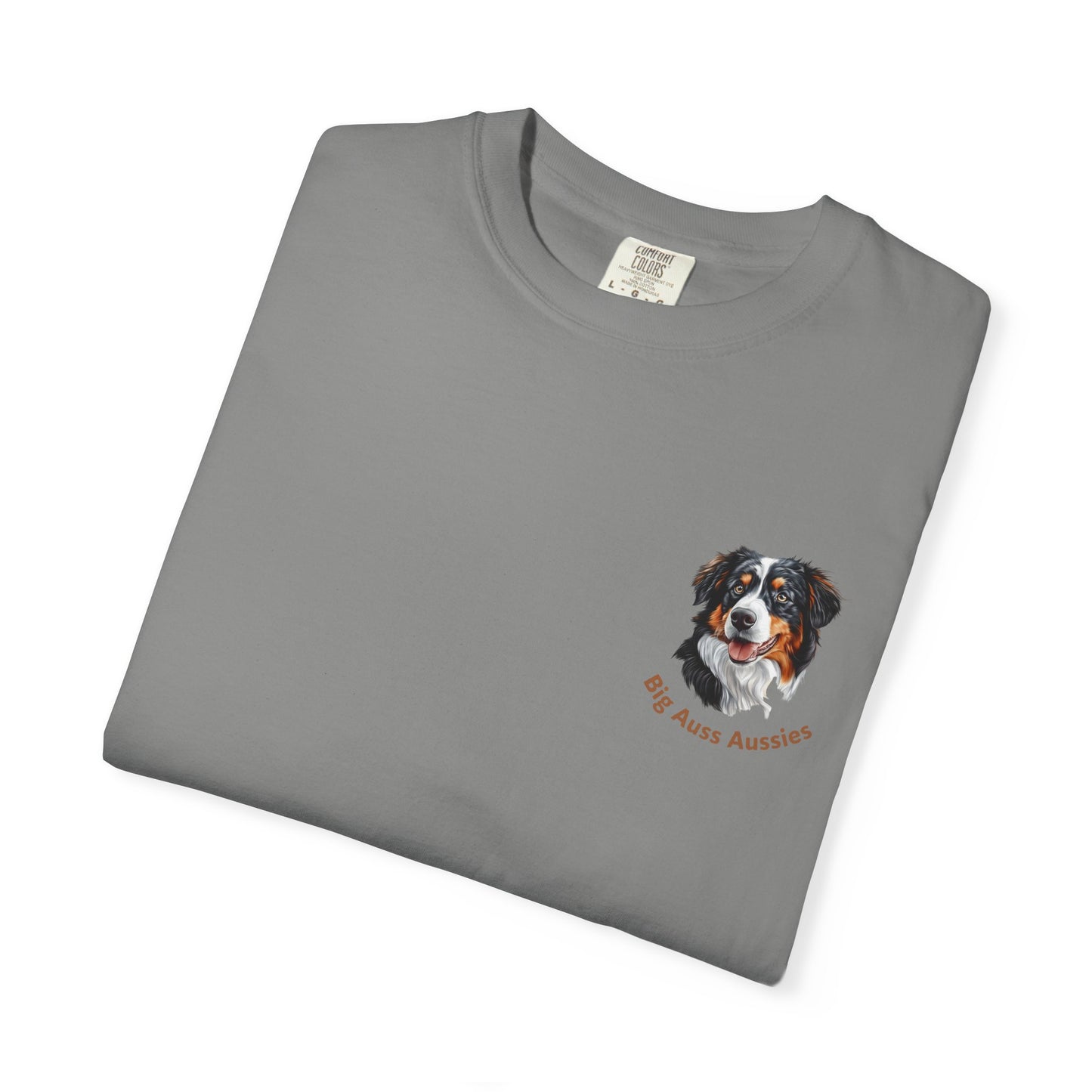 Big Auss Aussies T-shirt, Unisex Garment-Dyed Tee, Tri Color Australian Shepherd