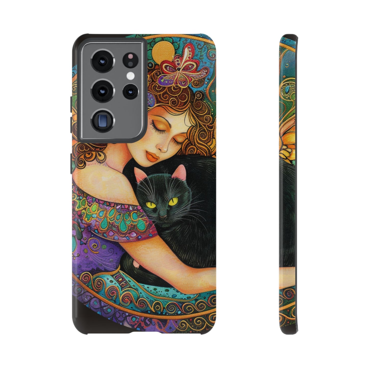 Colorful Cat Art Phone Case, Tough Phone Cover for Cat Lovers, Gift for Pet Owners, Artistic Mobile Case, Cute Cat Design