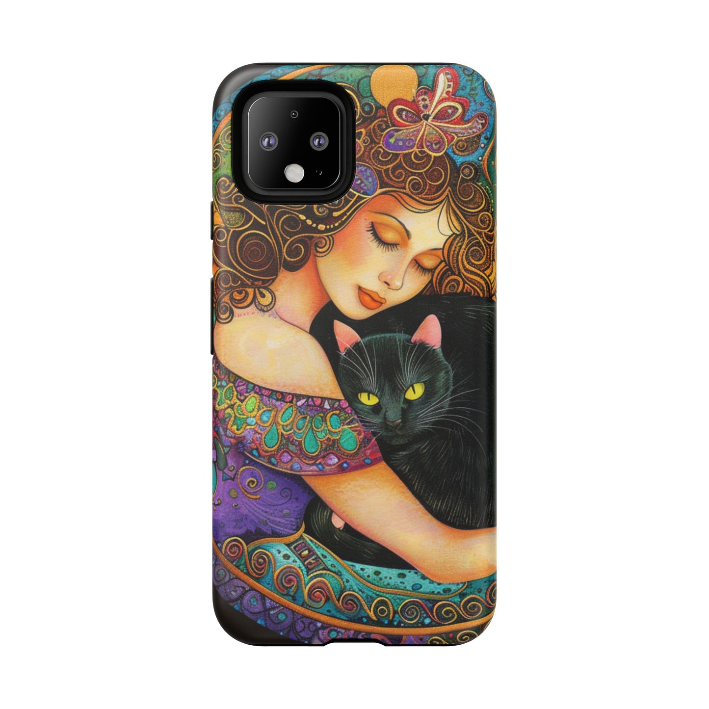 Colorful Cat Art Phone Case, Tough Phone Cover for Cat Lovers, Gift for Pet Owners, Artistic Mobile Case, Cute Cat Design