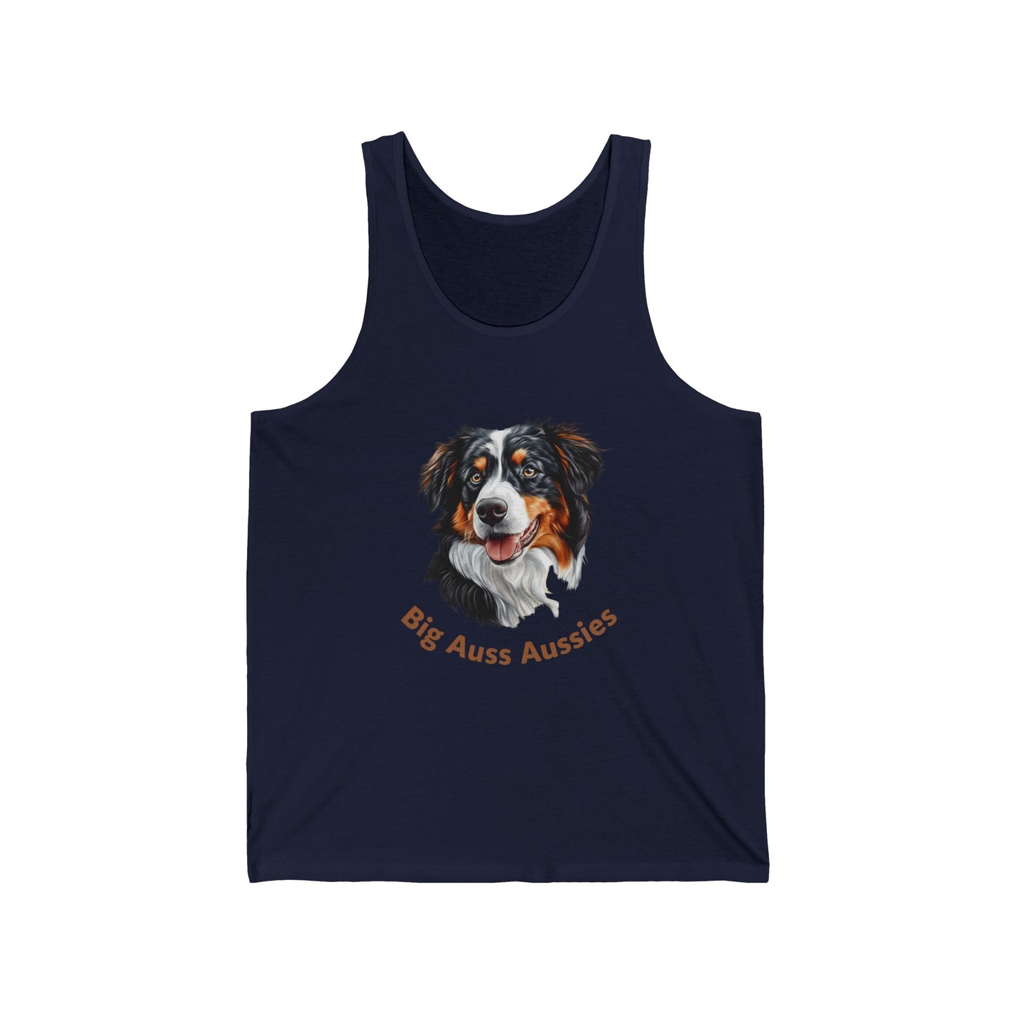 Big Auss Aussies  Unisex Jersey Tank Tri Color Australian Shepherd