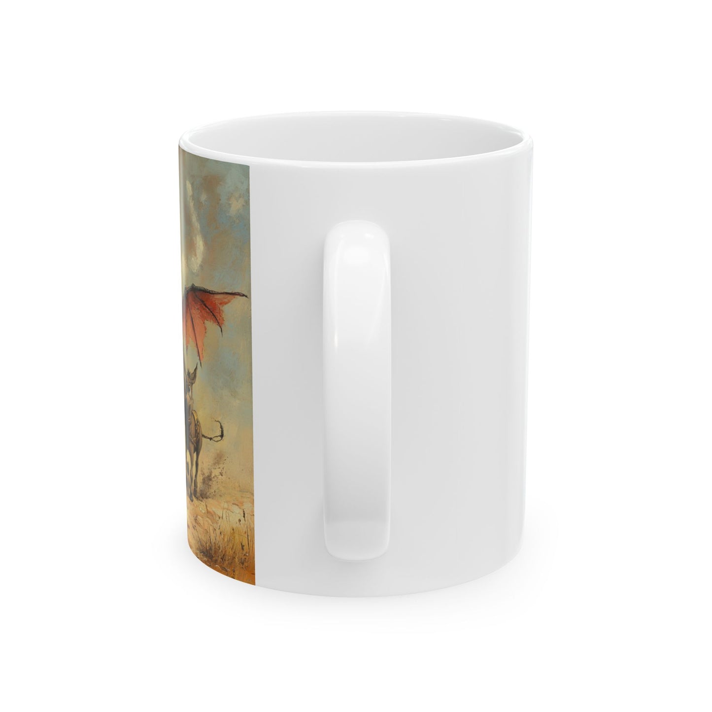 Dragon Ass Ceramic Mug - Whimsical Gift for Dragon Lovers, Unique Coffee Cup, Funny Tea Mug, Cute Dragon Artwork, Imaginary Creatures