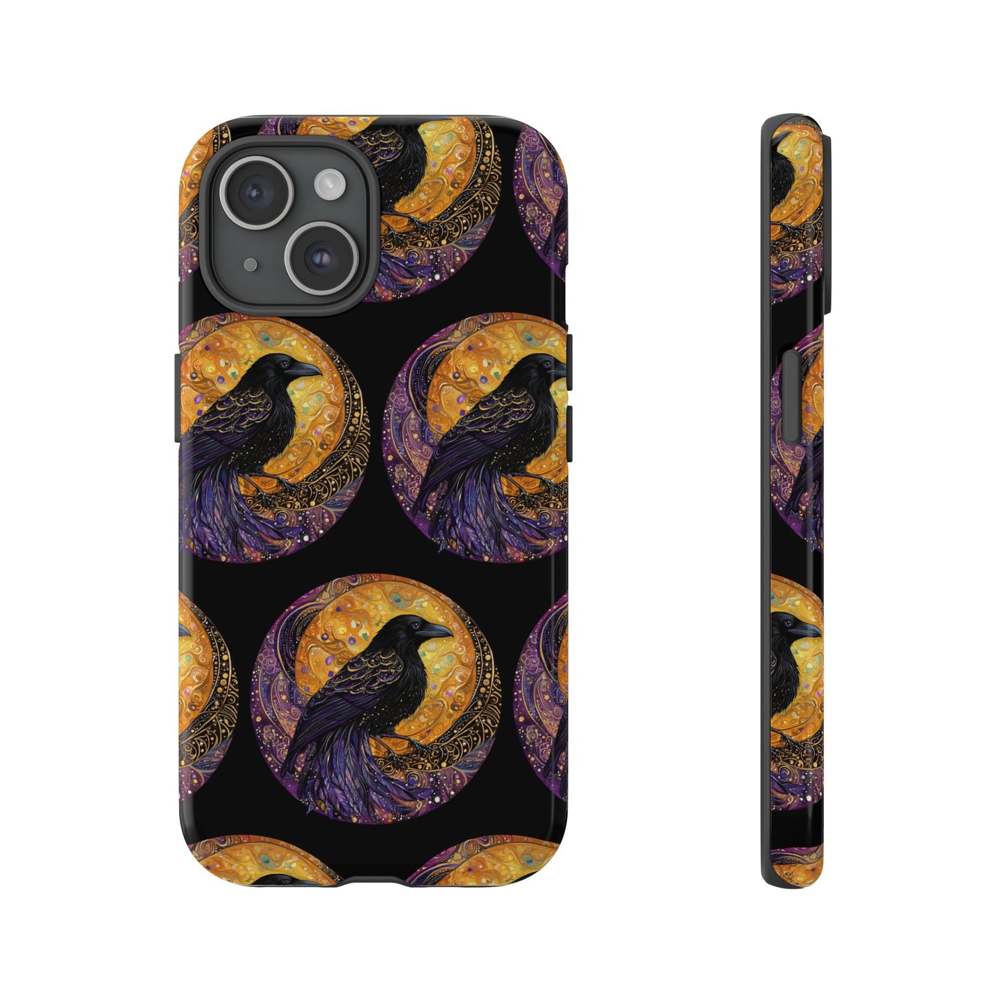 Raven Celestial Phone Case, Astrological Gift, Bird Lover Accessory, Tough Phone Cover, Gothic Aesthetic, Halloween Tech Decor
