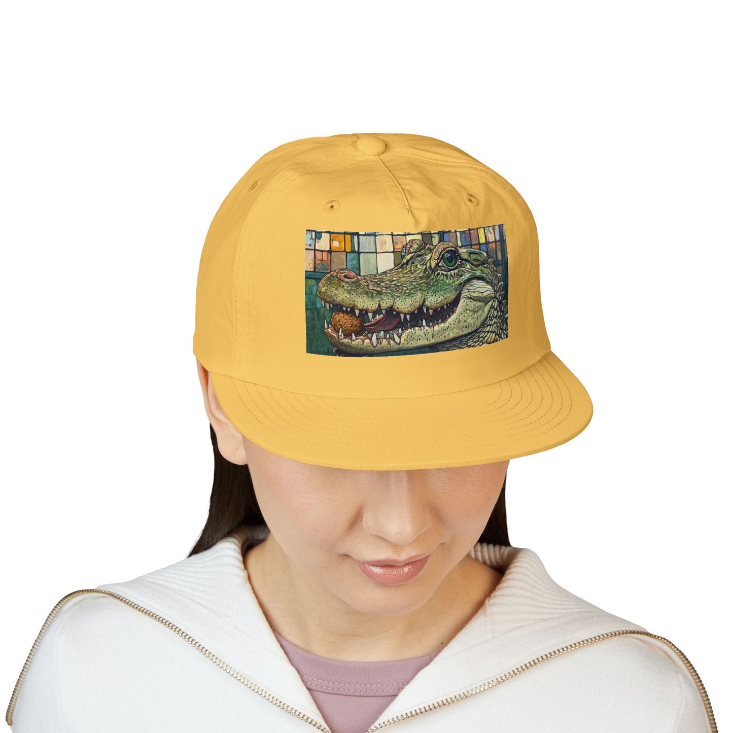 Alligator Bites Surf Cap, Beach Hat, Summer Accessory, Cute Gift, Outdoor Recreation, Unique Beach Style