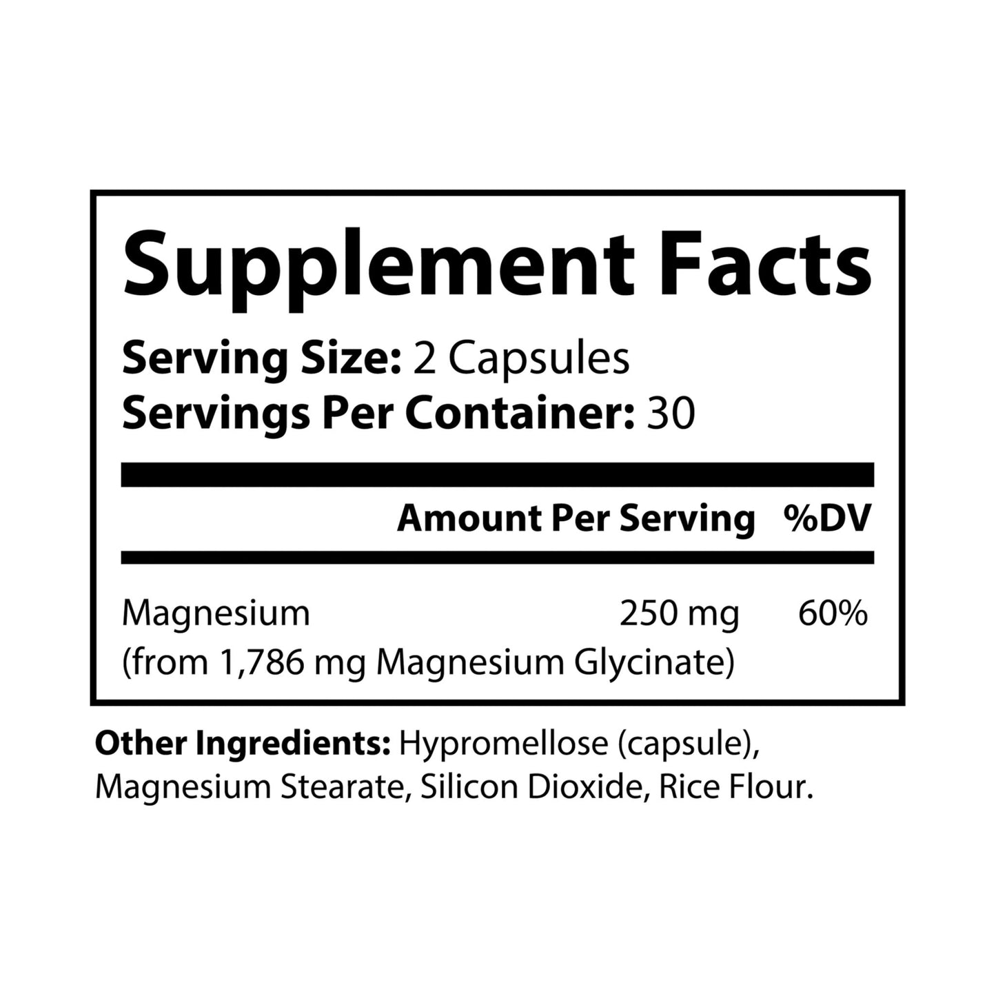 Magnesium Glycinate Supplement (60 Capsules) Year of The Fire Horse Illustration