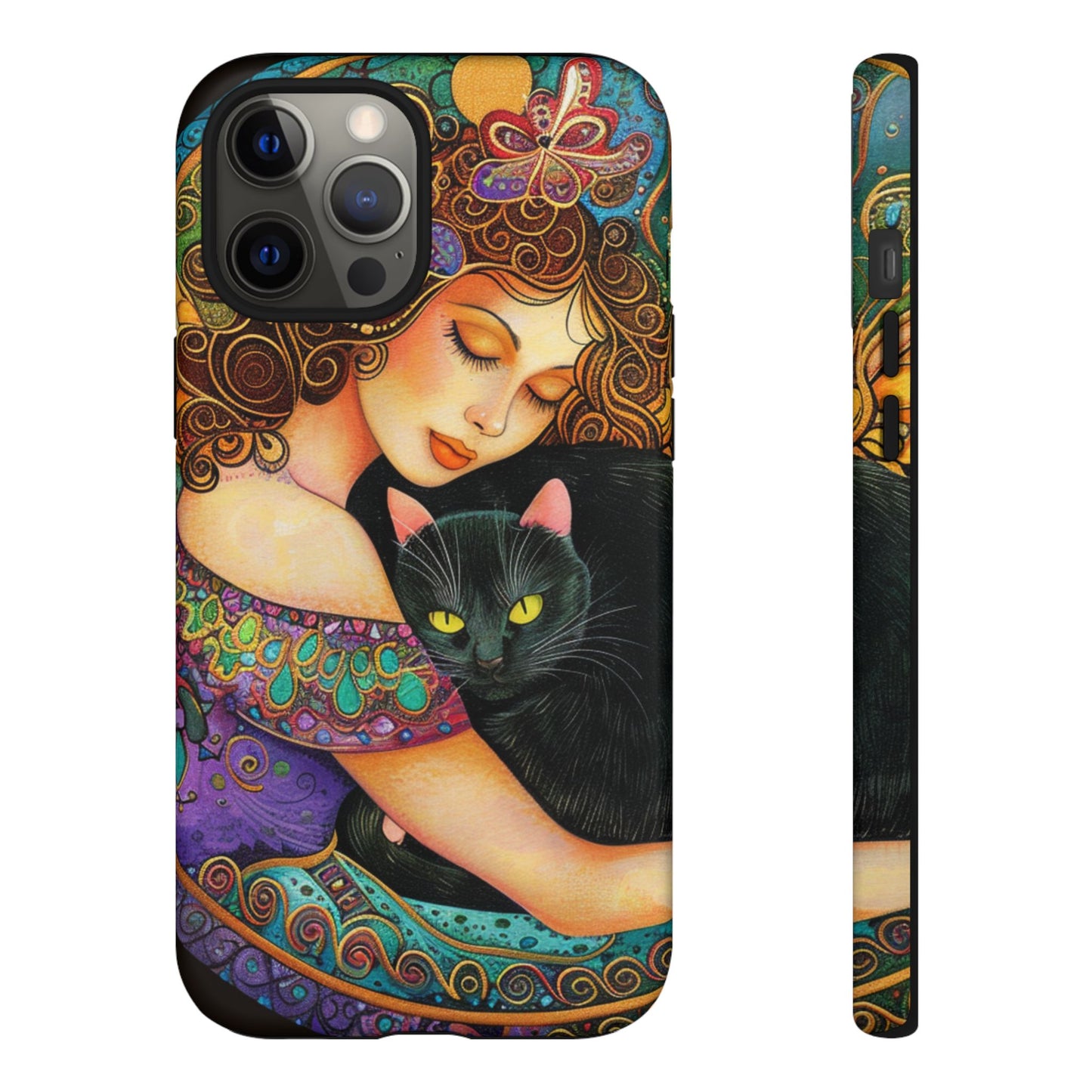 Colorful Cat Art Phone Case, Tough Phone Cover for Cat Lovers, Gift for Pet Owners, Artistic Mobile Case, Cute Cat Design