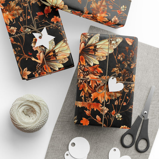 Elegant Autumn Fairy Wrapping Papers - Ideal for Gift Giving, Fall Celebrations, Thanksgiving, Halloween, Seasonal Decor