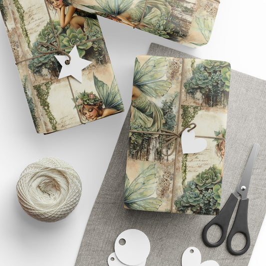 Chic Fairy Gift Wrapping Paper for All Occasions, Floral & Botanical Designs, Eco-Friendly Wrap, Birthday, Wedding, Holiday