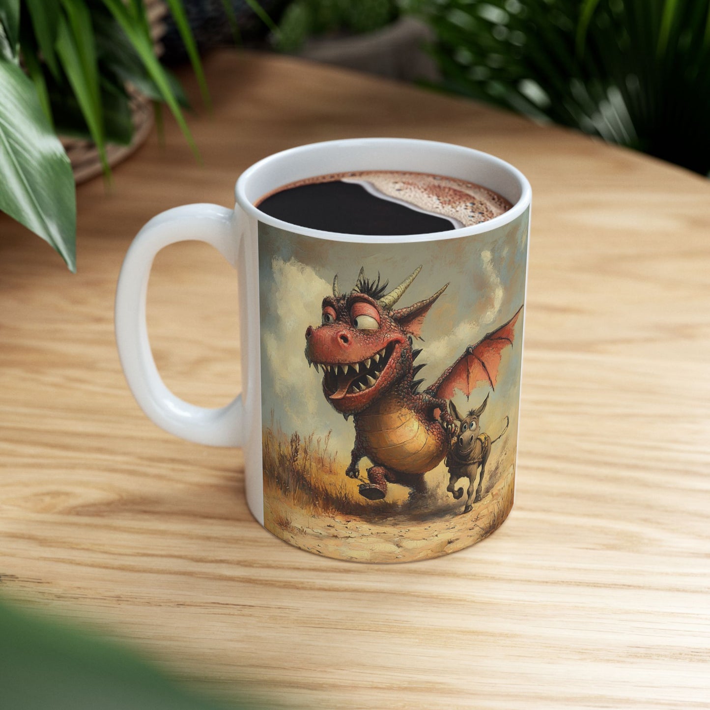 Dragon Ass Ceramic Mug - Whimsical Gift for Dragon Lovers, Unique Coffee Cup, Funny Tea Mug, Cute Dragon Artwork, Imaginary Creatures