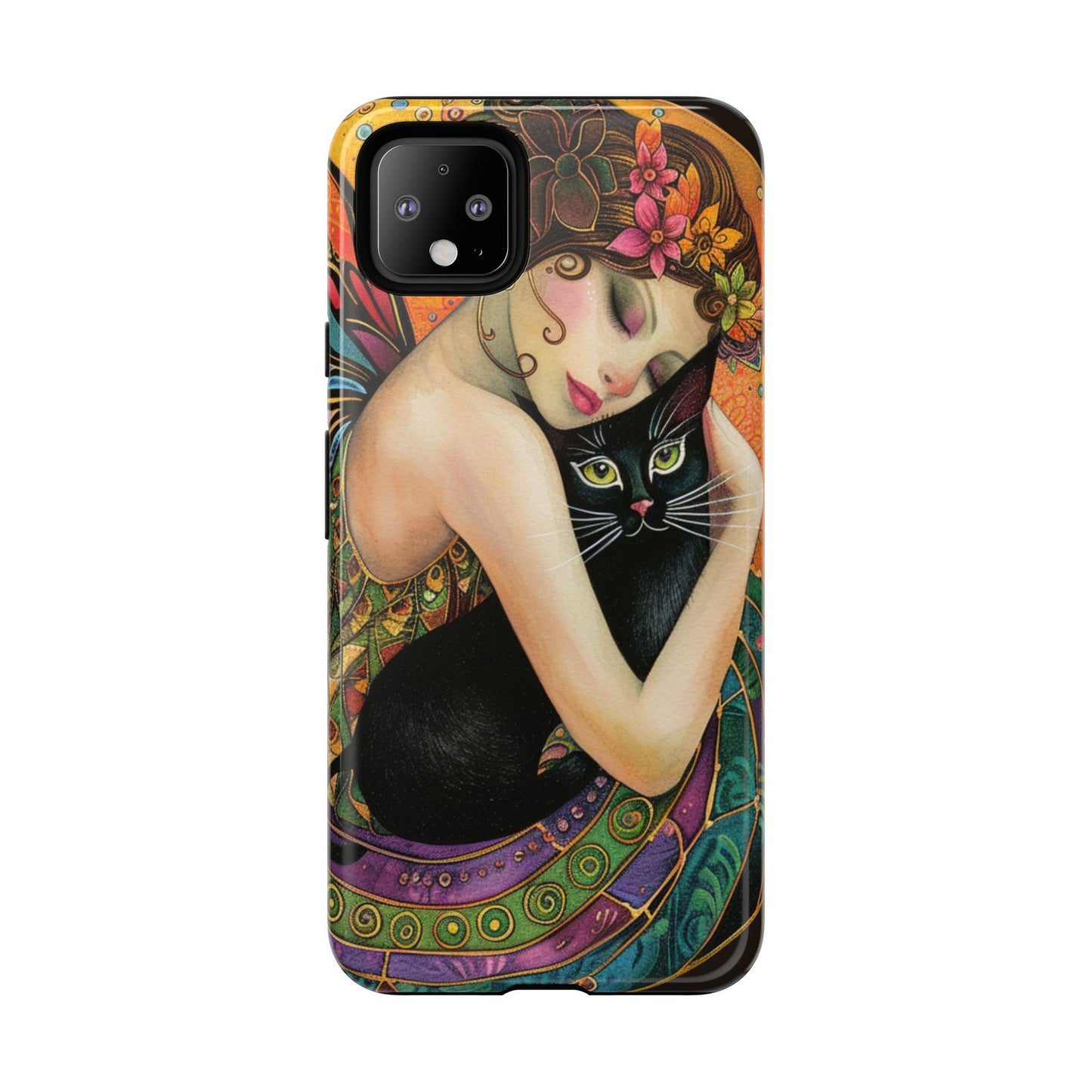 Colorful Art Phone Case with Cat and Fairy Design, Phone Cover Gift for Cat Lovers, Unique Floral Case, Magical Design, Vibrant Phone [...]