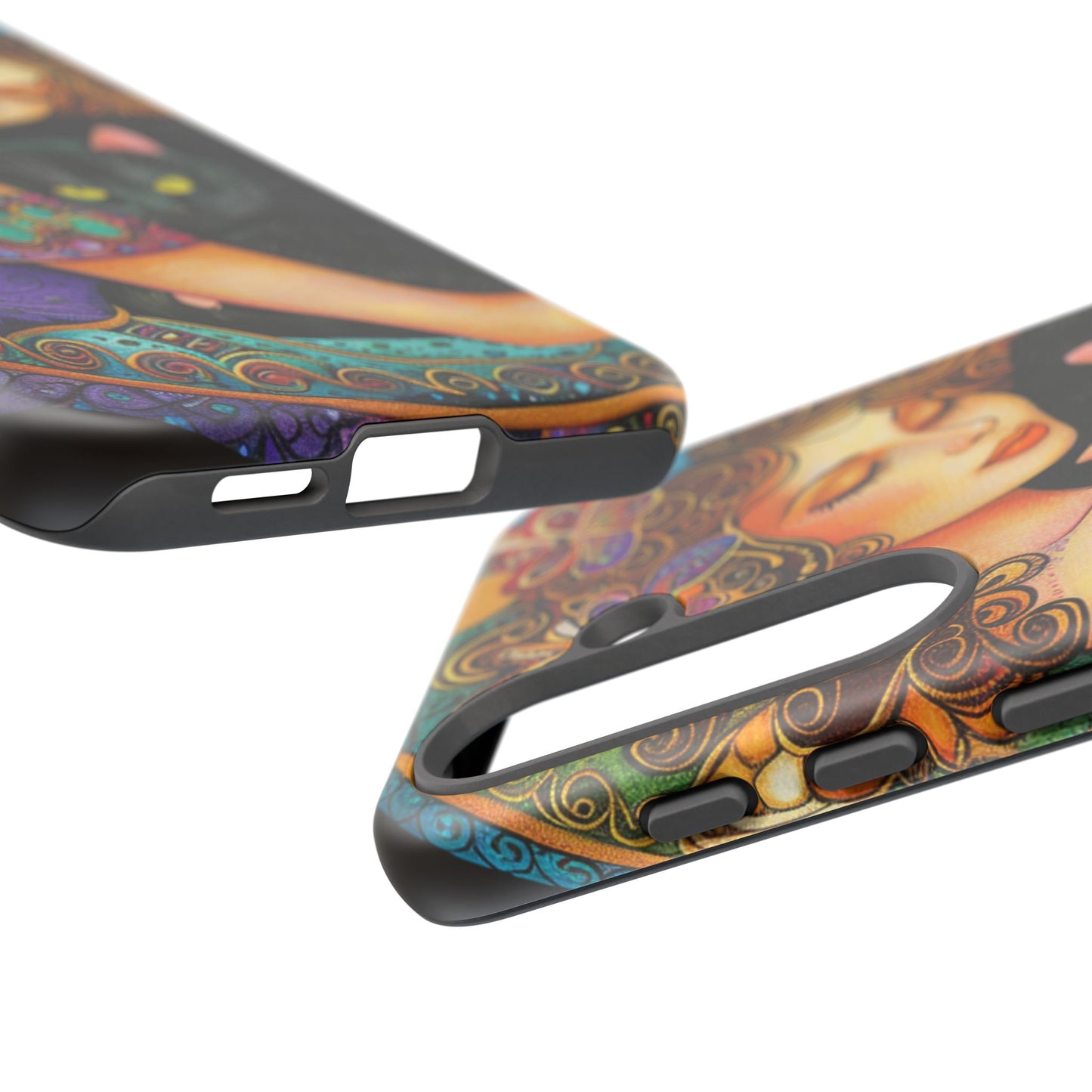 Colorful Cat Art Phone Case, Tough Phone Cover for Cat Lovers, Gift for Pet Owners, Artistic Mobile Case, Cute Cat Design
