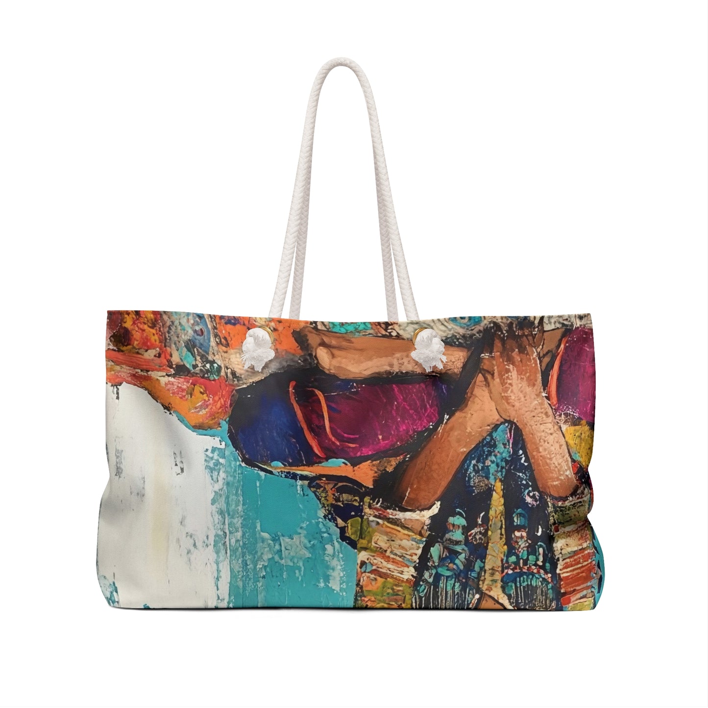 Heart Centered Life Weekender Bag | Boho Woman Art Tote