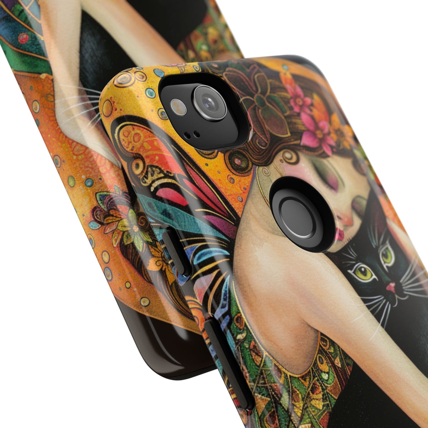 Colorful Art Phone Case with Cat and Fairy Design, Phone Cover Gift for Cat Lovers, Unique Floral Case, Magical Design, Vibrant Phone [...]
