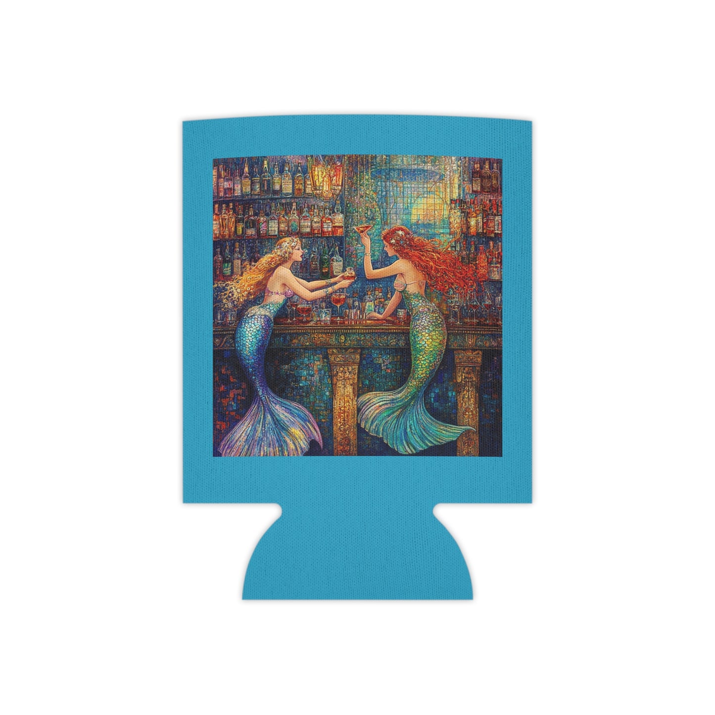 Mermaid "Barmaids" Can Cooler, Vibrant Drink Insulator, Summer Barbecue Essential, Fun Beach Party Accessory