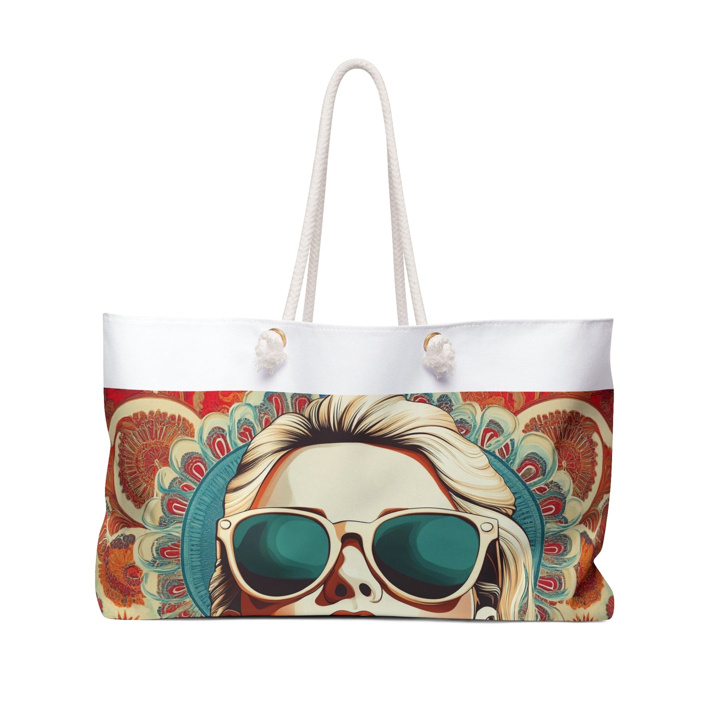 Palm Springs Retro Sunglasses Weekender Bag  Retro Floral Design