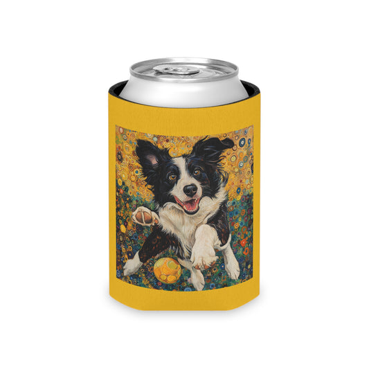 Border Collie Lover Can Cooler, Dog-Themed Beverage Holder, Gift for Pet Owners, Summer BBQ, Picnic Essentials, Animal Art Drink Sleeve
