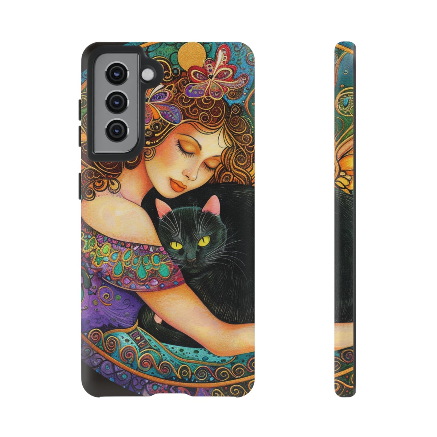 Colorful Cat Art Phone Case, Tough Phone Cover for Cat Lovers, Gift for Pet Owners, Artistic Mobile Case, Cute Cat Design