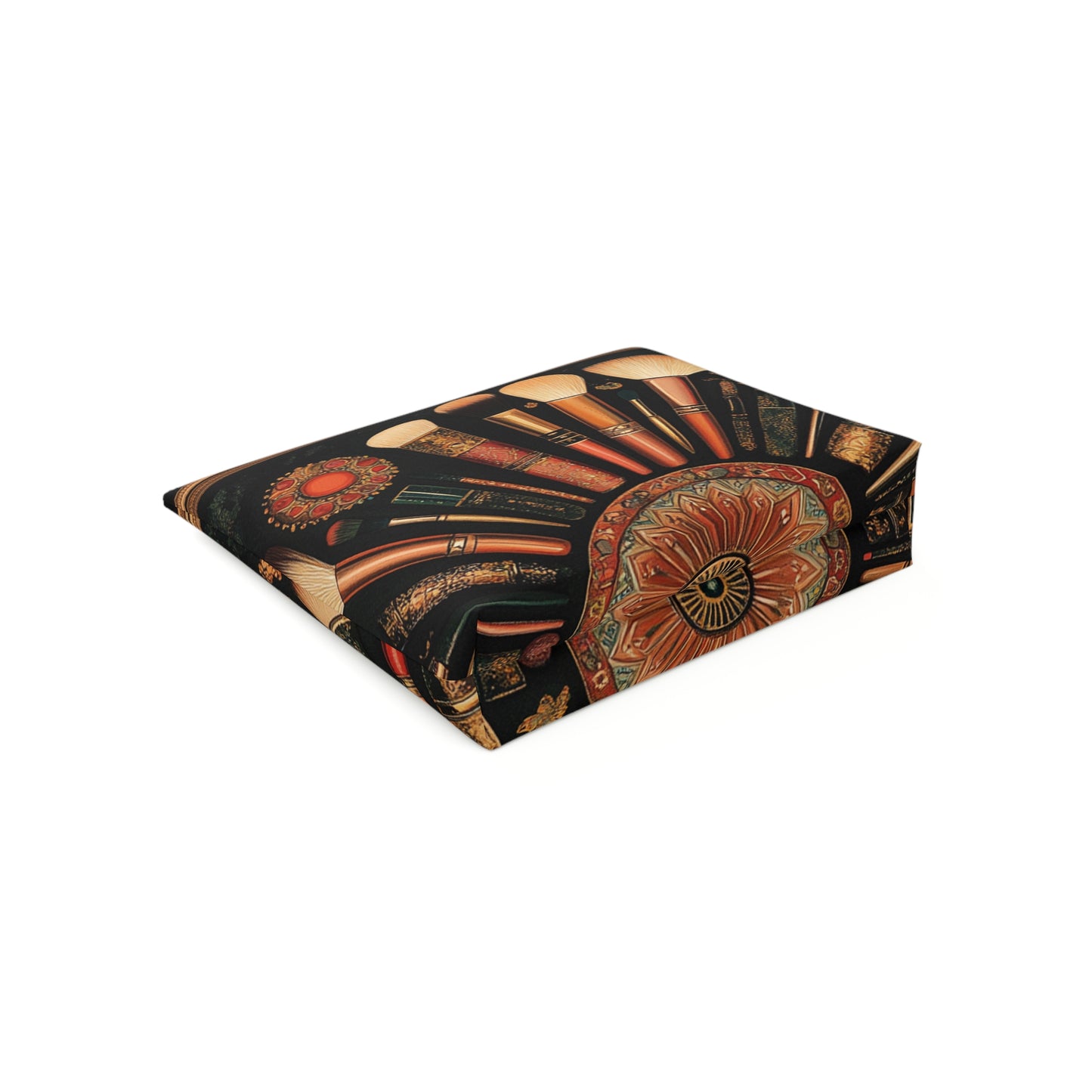 Artistic Vintage Look Makeup Bag, Bohemian Cosmetic Pouch, Travel Toiletry Case, Gift for Beauty Lovers, Vintage Brush Design