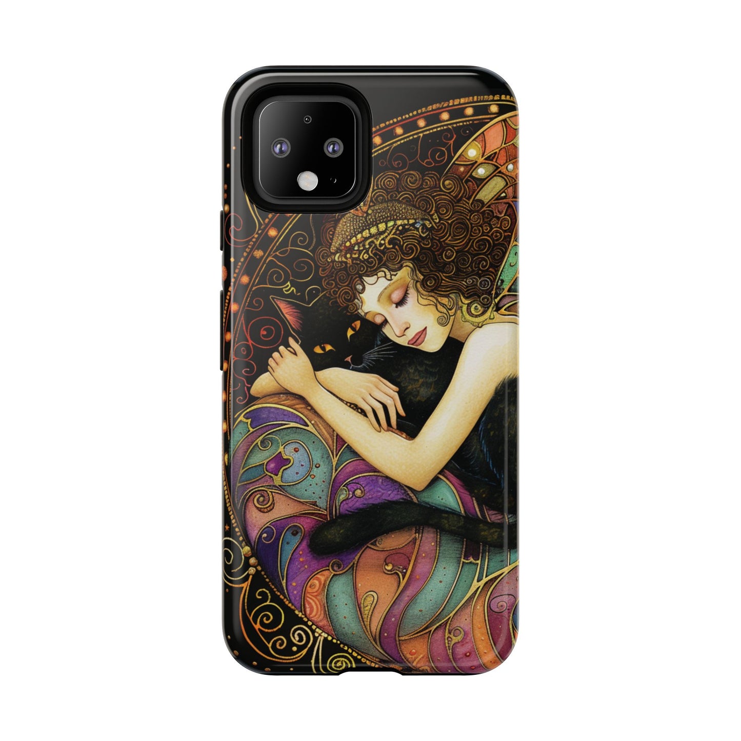 Artistic Phone Case for Cat Lovers, Tough Cases with Enchanting Design, Unique Gift for Birthdays, Holidays, and Celebrations