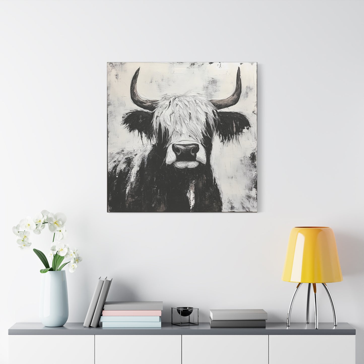 Black and White Highland Cow Wall Art Canvas, Farmhouse Decor, Black and White Animal Print, Modern Home Decoration, Gift for Cow Lovers, Country Style [...]