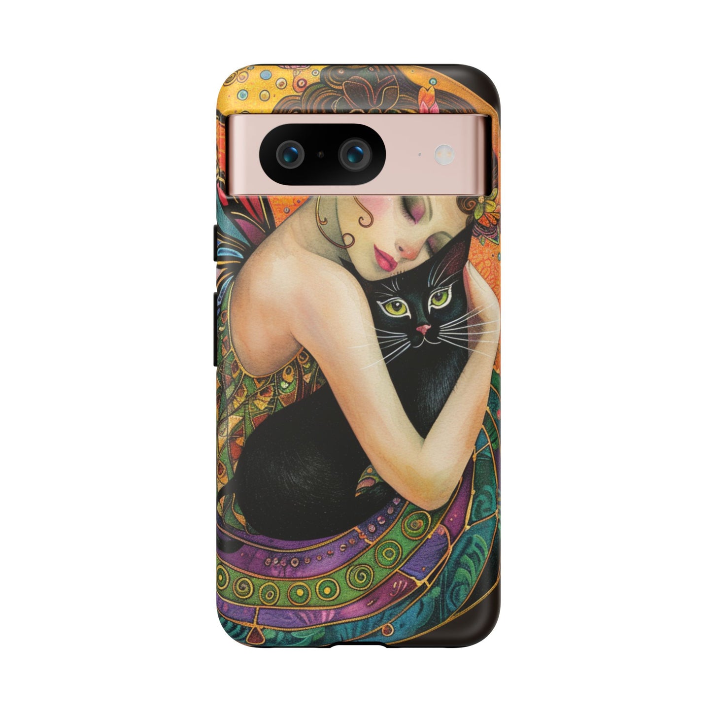 Colorful Art Phone Case with Cat and Fairy Design, Phone Cover Gift for Cat Lovers, Unique Floral Case, Magical Design, Vibrant Phone [...]