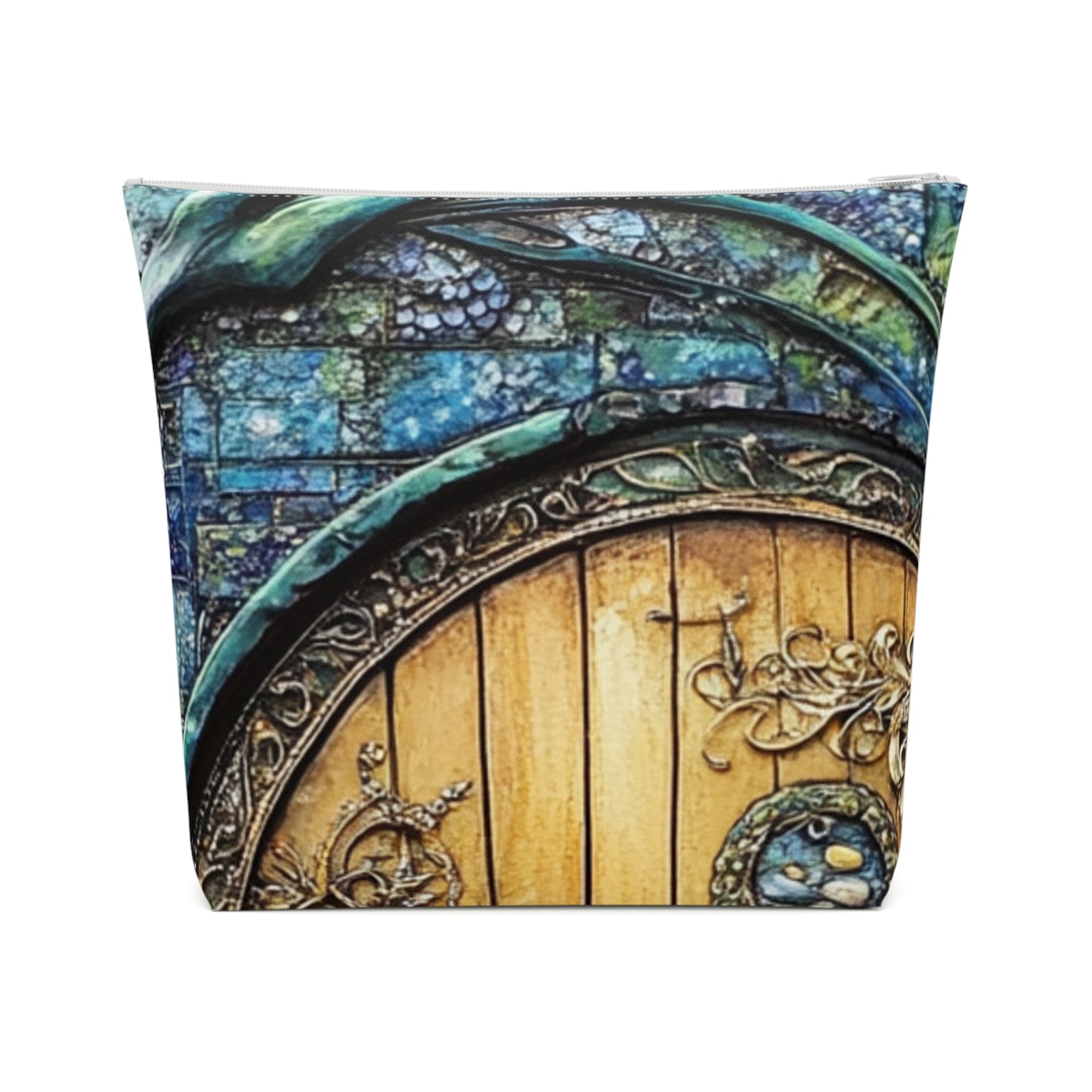 Fairy Door Mystical Floral Cosmetic Bag | Travel Pouch, Makeup Organizer, Gift for Her, Boho Style, Unique Design