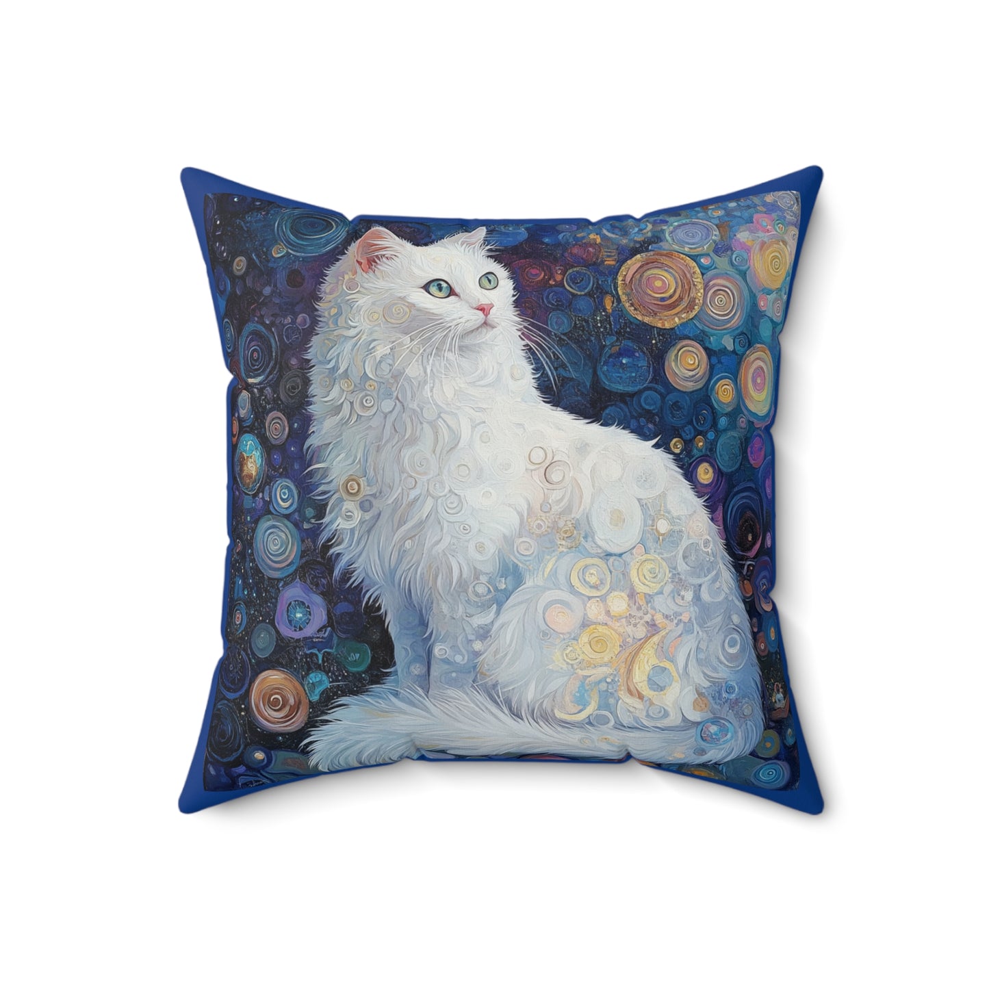 Crystal Cat Collection White Quartz Cat Pillow, Cozy Home Decor, Cat Lover Gift, Animal Art Cushion, Pet Themed Decorative Pillow
