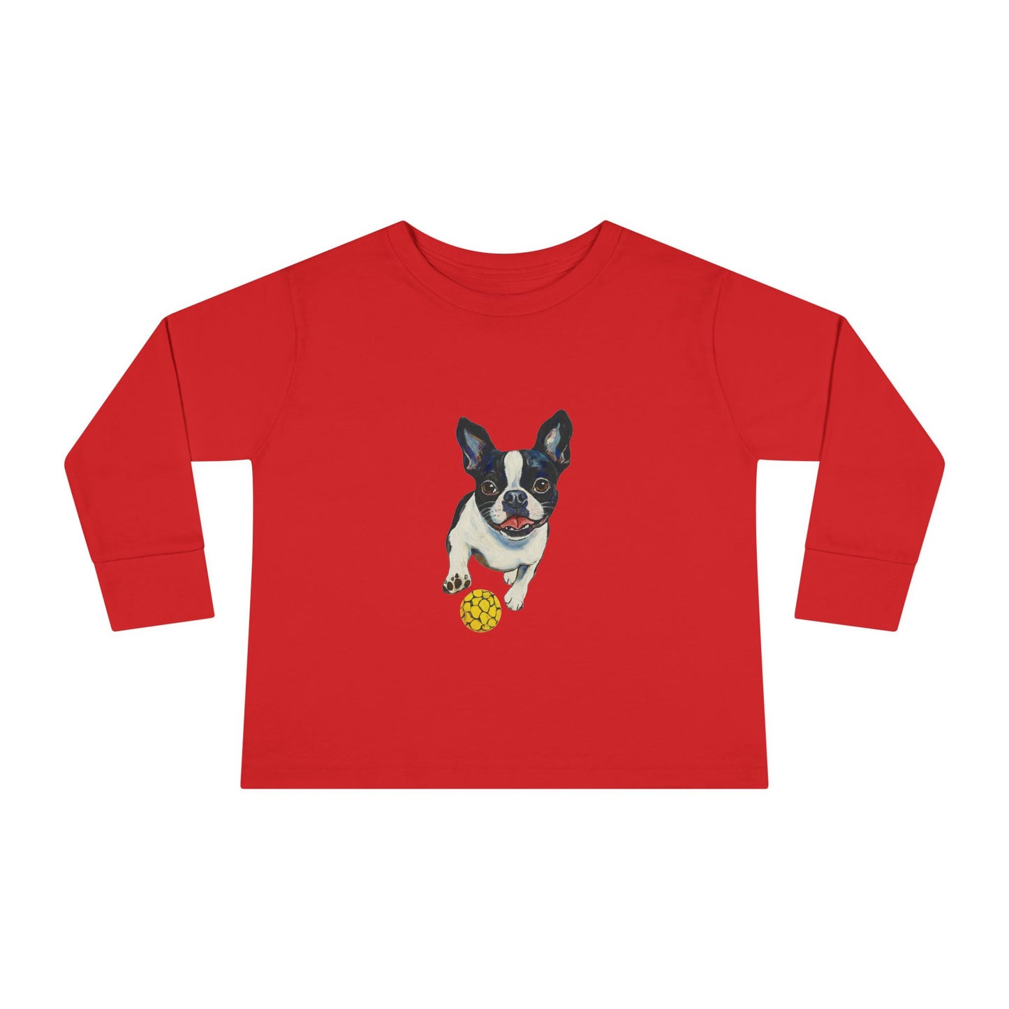 Boston Terrier Pickleball Toddler Long Sleeve Tee - Perfect for Playtime & Pet Lovers