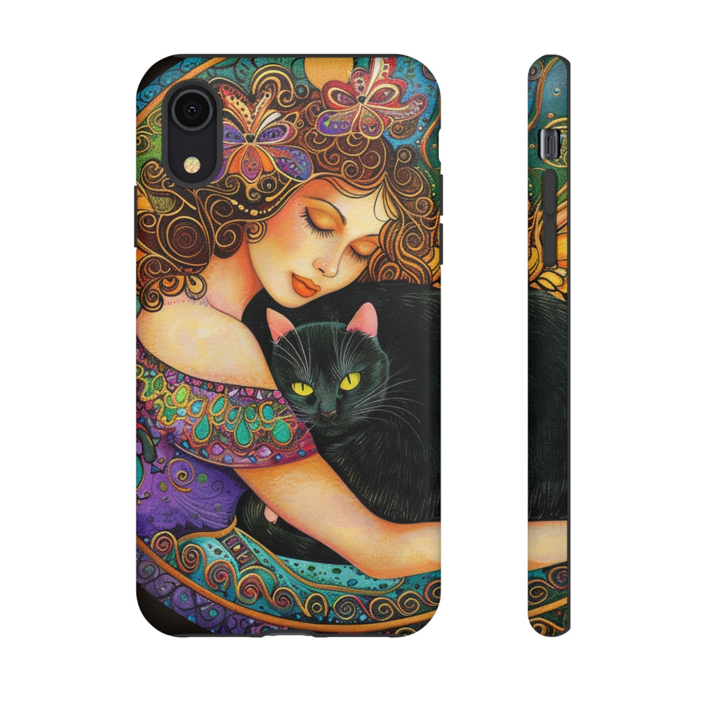 Colorful Cat Art Phone Case, Tough Phone Cover for Cat Lovers, Gift for Pet Owners, Artistic Mobile Case, Cute Cat Design