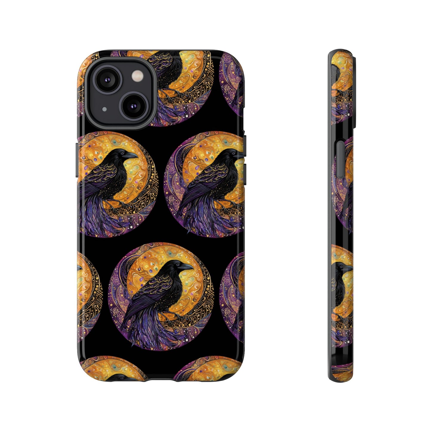 Raven Celestial Phone Case, Astrological Gift, Bird Lover Accessory, Tough Phone Cover, Gothic Aesthetic, Halloween Tech Decor