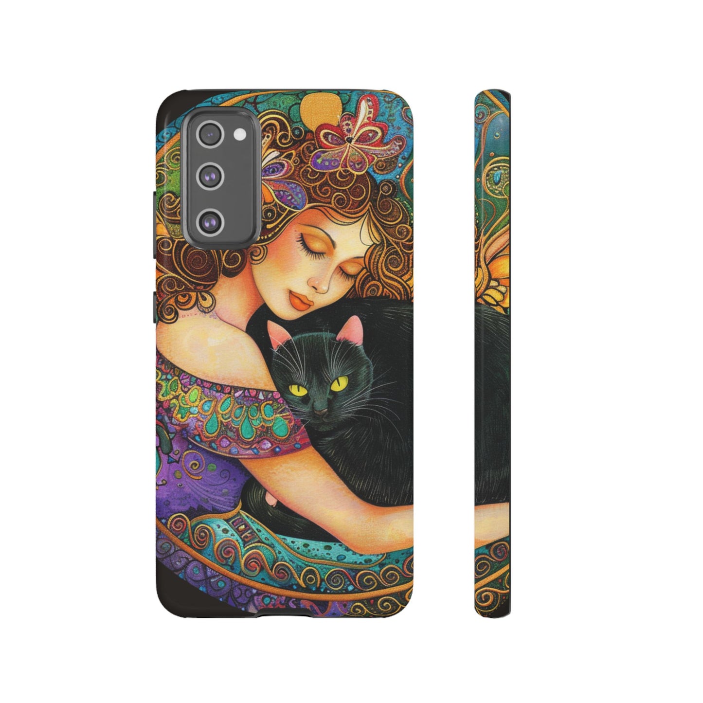 Colorful Cat Art Phone Case, Tough Phone Cover for Cat Lovers, Gift for Pet Owners, Artistic Mobile Case, Cute Cat Design