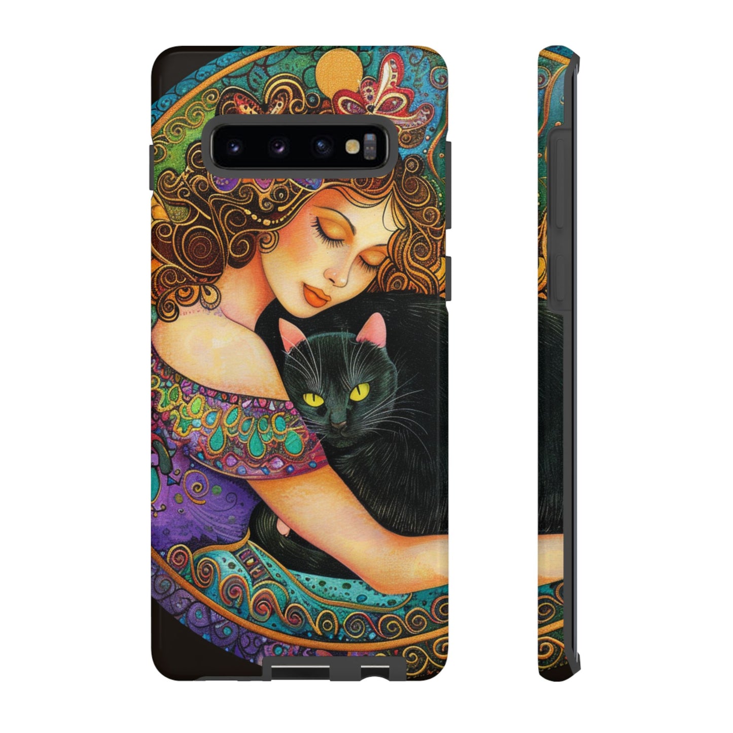 Colorful Cat Art Phone Case, Tough Phone Cover for Cat Lovers, Gift for Pet Owners, Artistic Mobile Case, Cute Cat Design